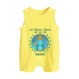 Ram Siya Ram Jai Jai Ram Kids Romper suit - PASTEL YELLOW - 0 - 5 Months Old (Chest 18")