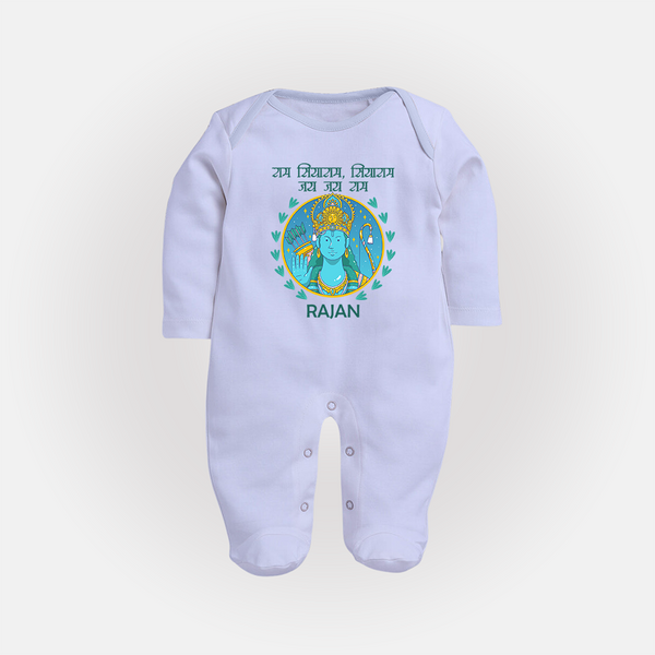 Ram Siya Ram Jai Jai Ram Kids Fullbody suit - BABY BLUE - New Born (Chest 7.5")