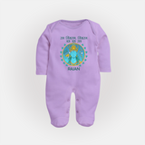 Ram Siya Ram Jai Jai Ram Kids Fullbody suit - LILAC - New Born (Chest 7.5")