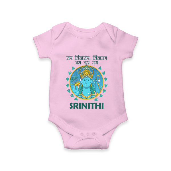 Ram Siya Ram Jai Jai Ram Kids Romper - BABY PINK - New Born (Chest 14")