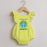 Ram Siyaram, Siyaram Victory Victory Ram Romper Frock | Personalized Romper Frock for Ram Bhakt - PASTEL YELLOW - 0 - 3 Months Old (Chest 19")