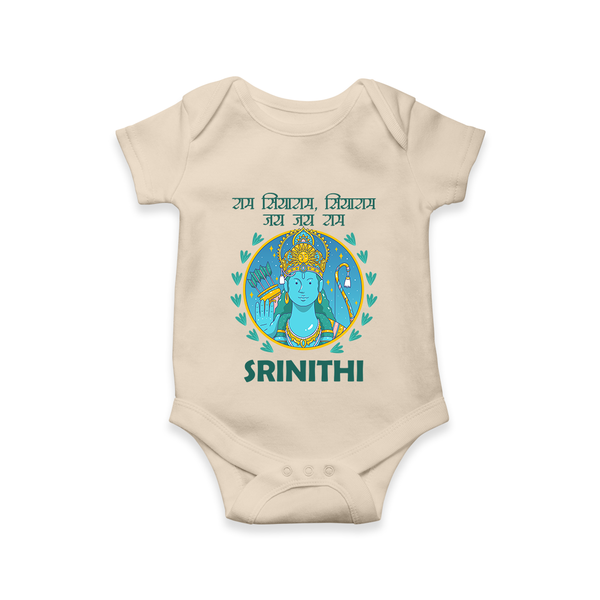 Ram Siyaram, Siyaram Victory Victory Ram Romper | Personalized Romper for Ram Bhakt - IVORY - New Born (Chest 14")