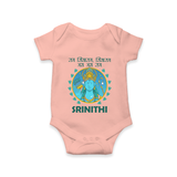 Ram Siyaram, Siyaram Victory Victory Ram Romper | Personalized Romper for Ram Bhakt - PEACH - New Born (Chest 14")