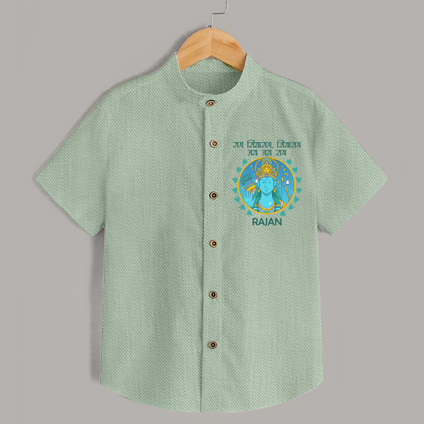 Ram Siya Ram Jai Jai Ram Kids Shirt - MINT GREEN - 0 - 6 Months Old (Chest 23")
