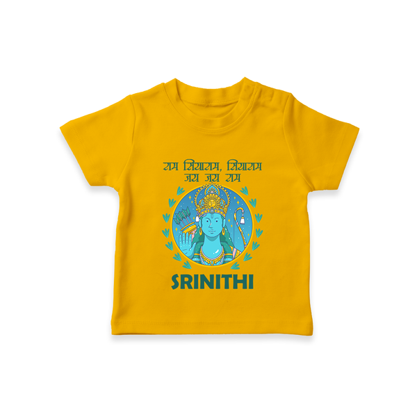 Ram Siya Ram Jai Jai Ram Kids T-Shirt - CHROME YELLOW - 0-5 Months Old (Chest 17")