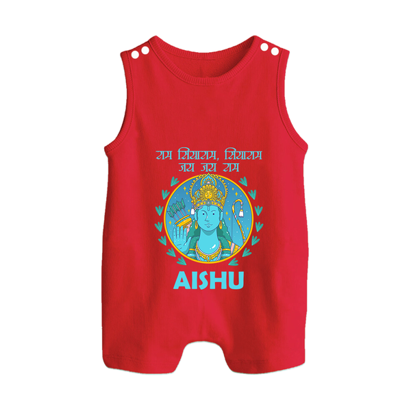 Ram Siyaram, Siyaram Victory Victory Ram Romper Suit | Personalized Romper Suit for Ram Bhakt - RED - 0 - 5 Months Old (Chest 18")