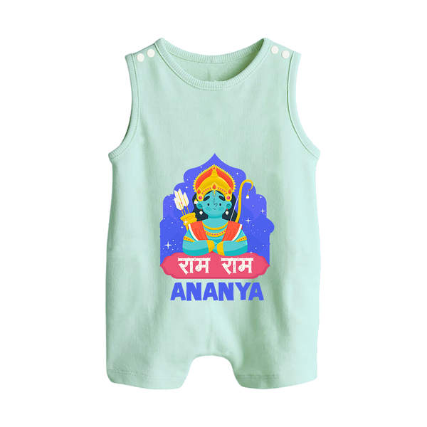 Ram Ram Personalized Kids Romper suit - MINT GREEN - 0 - 5 Months Old (Chest 18")