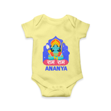 Ram Ram Personalized Kids Romper - PASTEL YELLOW - New Born (Chest 14")