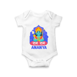 Ram Ram Romper | Custom Romper for Shri Ram Celebrations - WHITE - New Born (Chest 14")