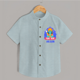 Ram Ram Shirt | Custom Shirt for Shri Ram Celebrations - ARCTIC BLUE - 0 - 6 Months Old (Chest 23")