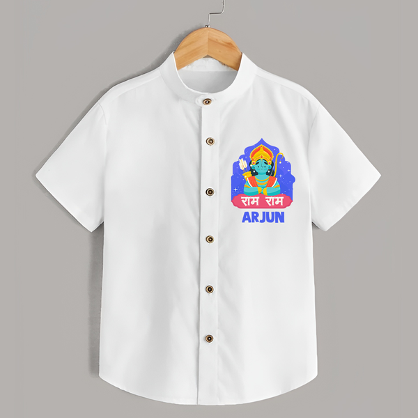 Ram Ram Shirt | Custom Shirt for Shri Ram Celebrations - WHITE - 0 - 6 Months Old (Chest 23")