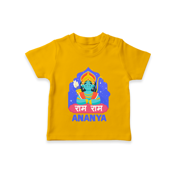 Ram Ram Personalized Kids T-Shirt - CHROME YELLOW - 0-5 Months Old (Chest 17")