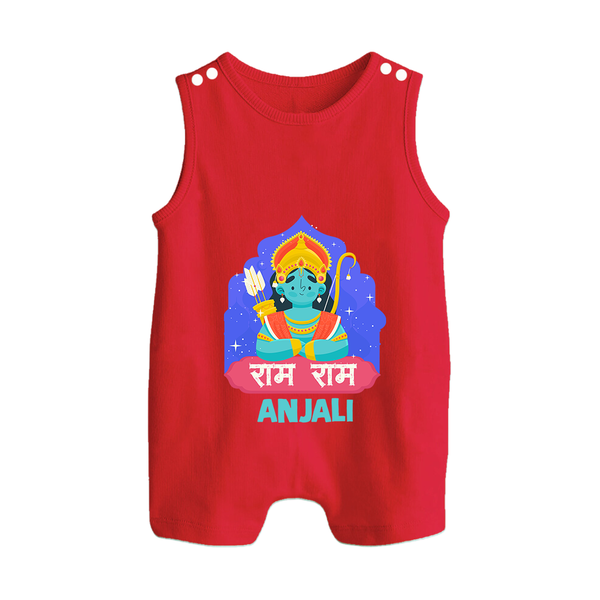 Ram Ram Personalized Kids Romper suit - RED - 0 - 5 Months Old (Chest 18")