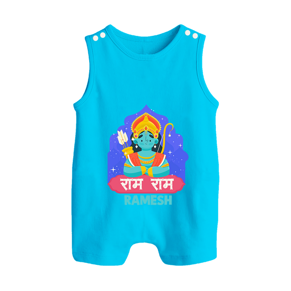 Ram Ram Personalized Kids Romper suit - SKY BLUE - 0 - 5 Months Old (Chest 18")