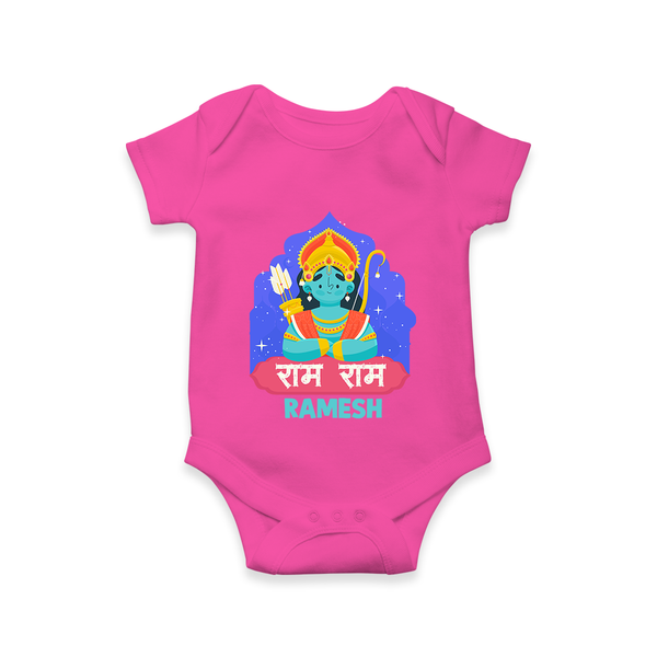 Ram Ram Personalized Kids Romper - HOT PINK - New Born (Chest 14")