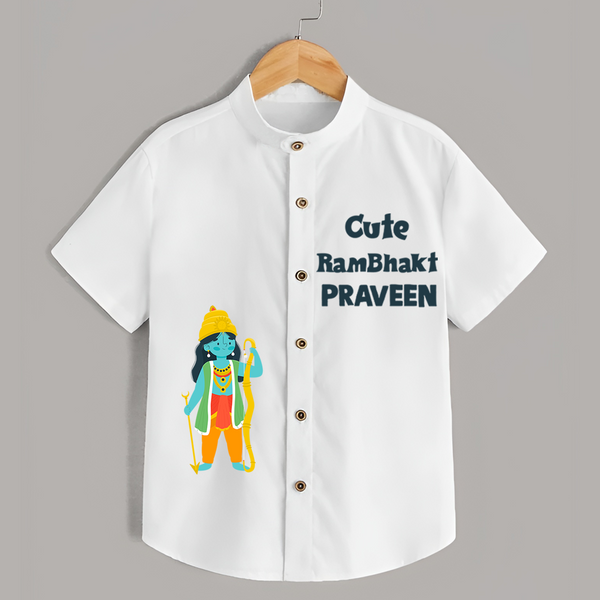 Cute Rambhakt Shirt | Personalized Baby Shirt for Ram Bhakt - WHITE - 0 - 6 Months Old (Chest 23")
