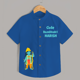 Cute Rambhakt - Customized Ram themed Shirt For Kids With Name - COBALT BLUE - 0 - 6 Months Old (Chest 23")