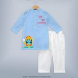 Ram Ram – Personalized Kids Kurta Set - BABY BLUE - 3 - 6 Months Old (Chest 24", Kurta Length 14'', Waist 19", Pant Length 14")
