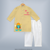Ram Ram – Personalized Kids Kurta Set - PASTEL YELLOW - 3 - 6 Months Old (Chest 24", Kurta Length 14'', Waist 19", Pant Length 14")