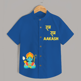 Ram Ram - Customized Ram themed Shirt For Kids With Name - COBALT BLUE - 0 - 6 Months Old (Chest 23")