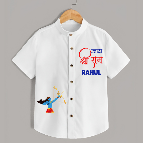 Jai Shree Ram Shirt | Personalized Baby Shirt for Ram Jayanti - WHITE - 0 - 6 Months Old (Chest 23")