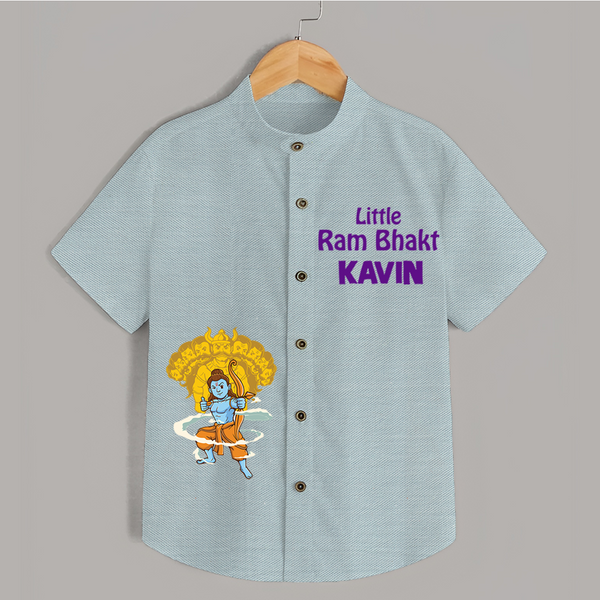 Little Ram Bhakt Shirt | Personalized Baby Shirt for Ram Bhakt - ARCTIC BLUE - 0 - 6 Months Old (Chest 23")