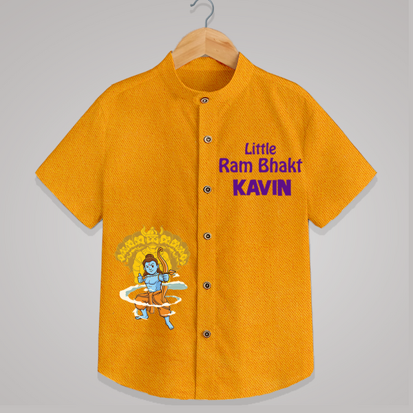 Little Ram Bhakt Shirt | Personalized Baby Shirt for Ram Bhakt - CHROME YELLOW - 0 - 6 Months Old (Chest 23")