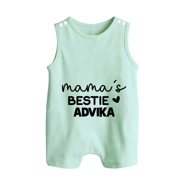Mama's Bestie Romper Suit / Sleeveless Romper | Personalized Baby Outfit for Mama's Little Bestie - MINT GREEN - 0 - 5 Months Old (Chest 18")