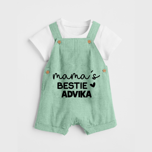 Mama's Bestie Dungaree Set | Personalized Baby Outfit for Mama's Little Bestie - MINT GREEN - 0 - 5 Months Old (Chest 18")