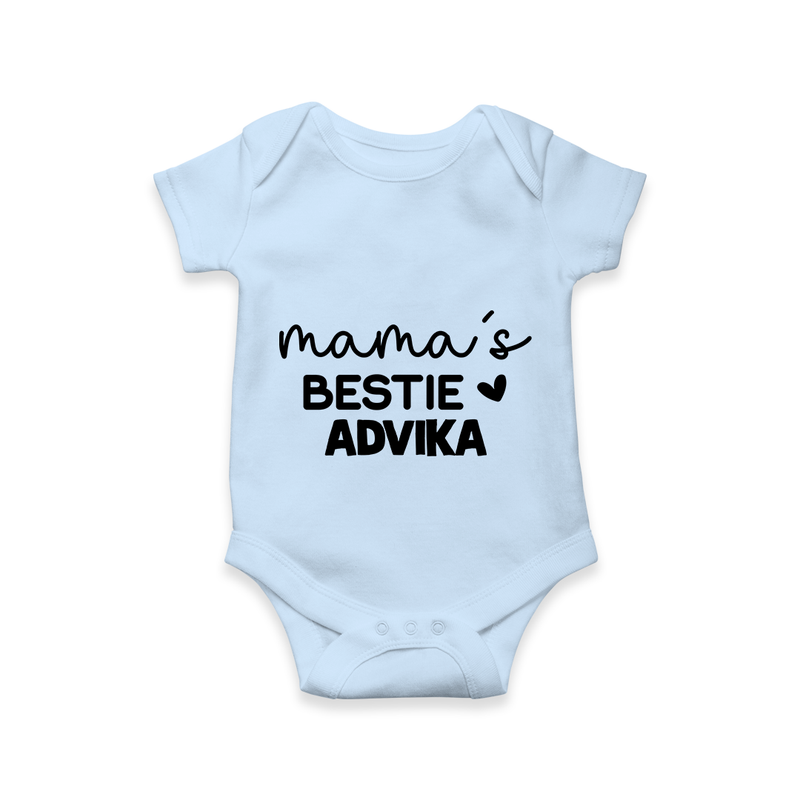 Mama's Bestie Romper / Onesie | Personalized Baby Outfit for Mama's Little Bestie - BABY BLUE - New Born (Chest 14")