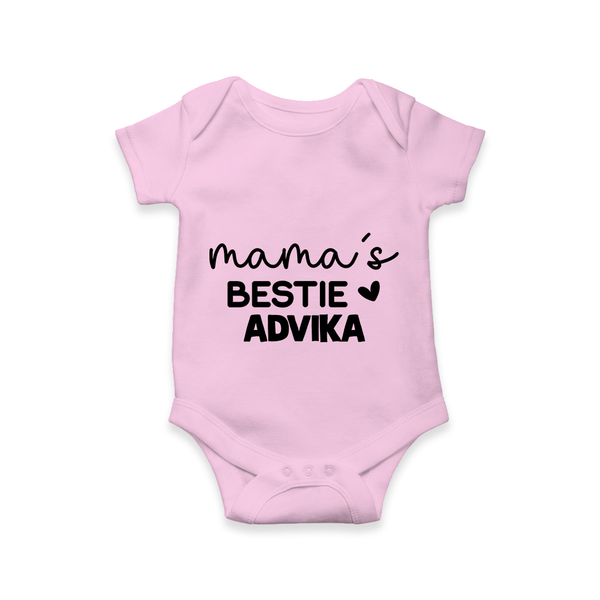 Mama's Bestie Romper / Onesie | Personalized Baby Outfit for Mama's Little Bestie - BABY PINK - New Born (Chest 14")