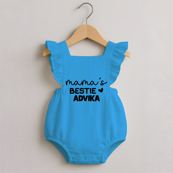 Mama's Bestie Romper Frock | Personalized Baby Outfit for Mama's Little Bestie - SKY BLUE - 0 - 3 Months Old (Chest 19")
