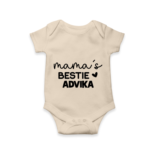 Mama's Bestie Romper / Onesie | Personalized Baby Outfit for Mama's Little Bestie - IVORY - New Born (Chest 14")