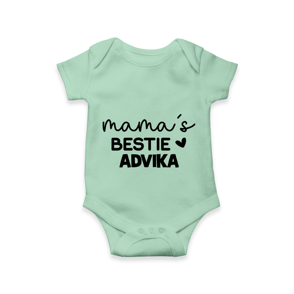 Mama's Bestie Romper / Onesie | Personalized Baby Outfit for Mama's Little Bestie - MINT GREEN - New Born (Chest 14")