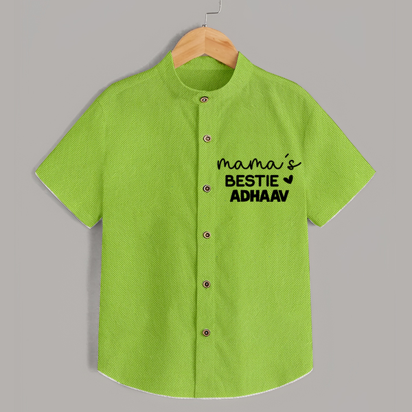 Mama's Bestie Shirt | Personalized Baby Outfit for Mama's Little Bestie - LIME GREEN - 0 - 6 Months Old (Chest 23")