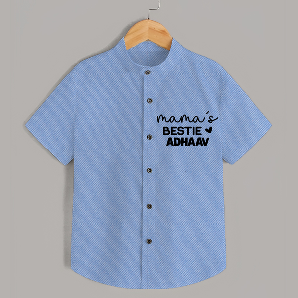 Mama's Bestie Shirt | Personalized Baby Outfit for Mama's Little Bestie - SKY BLUE - 0 - 6 Months Old (Chest 23")