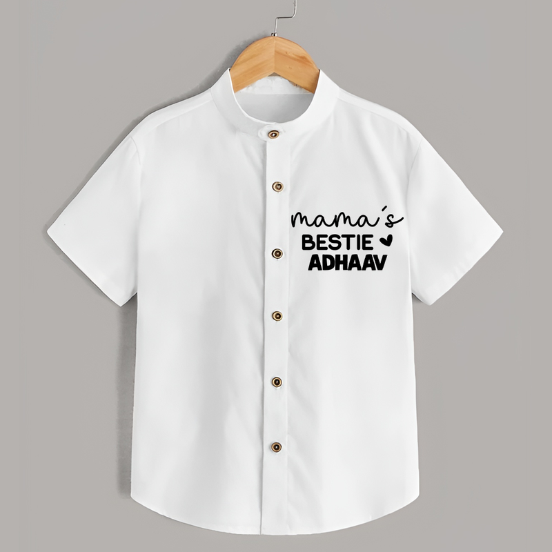 Mama's Bestie Shirt | Personalized Baby Outfit for Mama's Little Bestie - WHITE - 0 - 6 Months Old (Chest 23")