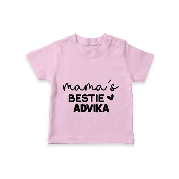 Mama's Bestie T-Shirt | Personalized Baby Outfit for Mama's Little Bestie - BABY PINK - 0-5 Months Old (Chest 17")