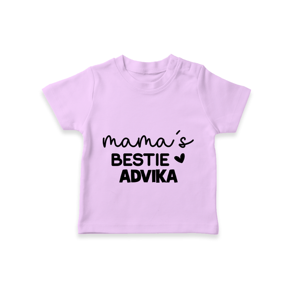 Mama's Bestie T-Shirt | Personalized Baby Outfit for Mama's Little Bestie - LILAC - 0-5 Months Old (Chest 17")