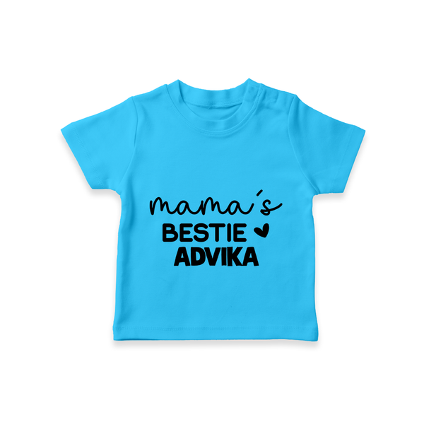 Mama's Bestie T-Shirt | Personalized Baby Outfit for Mama's Little Bestie - SKY BLUE - 0-5 Months Old (Chest 17")