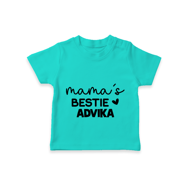 Mama's Bestie T-Shirt | Personalized Baby Outfit for Mama's Little Bestie - TEAL - 0-5 Months Old (Chest 17")