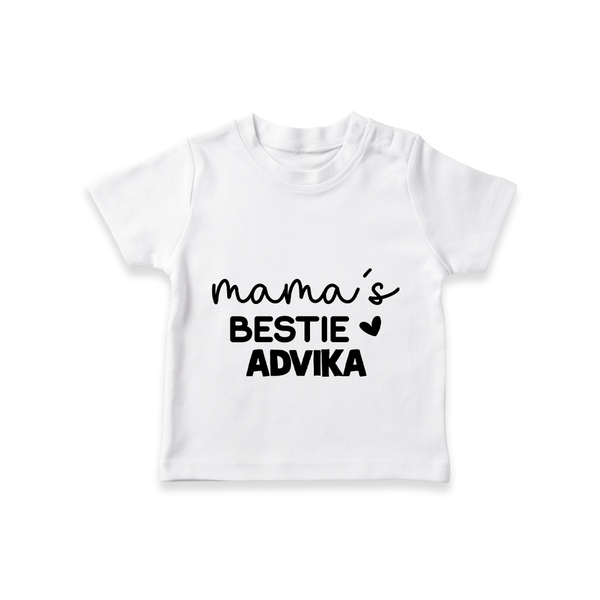 Mama's Bestie T-Shirt | Personalized Baby Outfit for Mama's Little Bestie - WHITE - 0-5 Months Old (Chest 17")