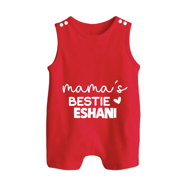 Mama's Bestie Romper Suit / Sleeveless Romper | Personalized Baby Outfit for Mama's Little Bestie - RED - 0 - 5 Months Old (Chest 18")
