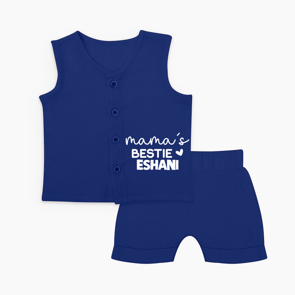 Mama's Bestie Jabla Set | Personalized Baby Outfit for Mama's Little Bestie - NAVY BLUE - 0 - 3 Months Old (Chest 9.8")