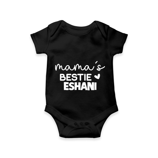 Mama's Bestie Romper / Onesie | Personalized Baby Outfit for Mama's Little Bestie - BLACK - New Born (Chest 14")