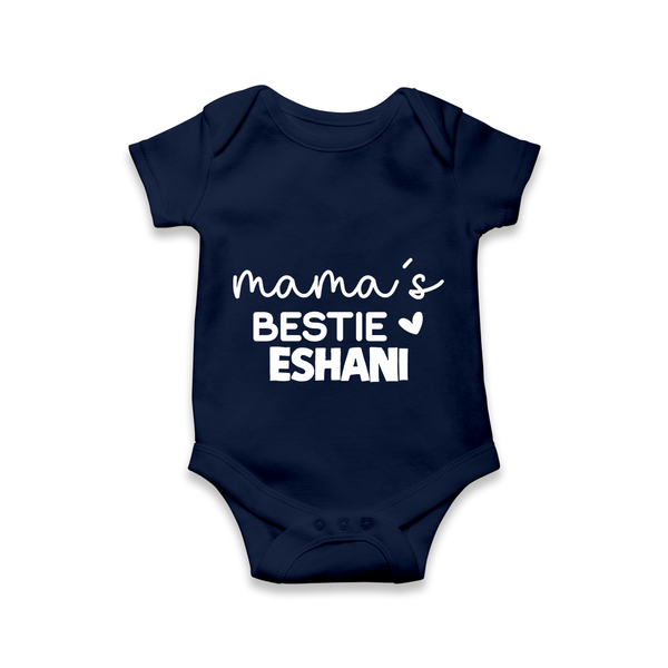Mama's Bestie Romper / Onesie | Personalized Baby Outfit for Mama's Little Bestie - NAVY BLUE - New Born (Chest 14")