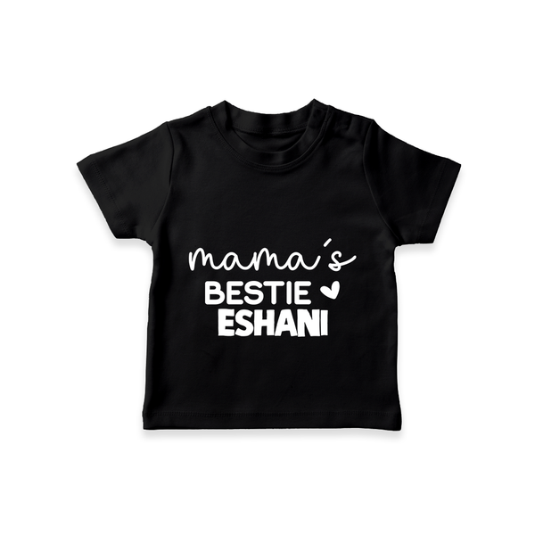 Mama's Bestie T-Shirt | Personalized Baby Outfit for Mama's Little Bestie - BLACK - 0-5 Months Old (Chest 17")