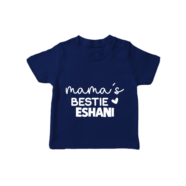 Mama's Bestie T-Shirt | Personalized Baby Outfit for Mama's Little Bestie - NAVY BLUE - 0-5 Months Old (Chest 17")