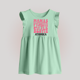 Mama's Expensive Little Bestie Baby Frock | Custom Name Baby Frock for Mama's Darling - MINT GREEN - 0 - 3 Months Old (Chest 17")