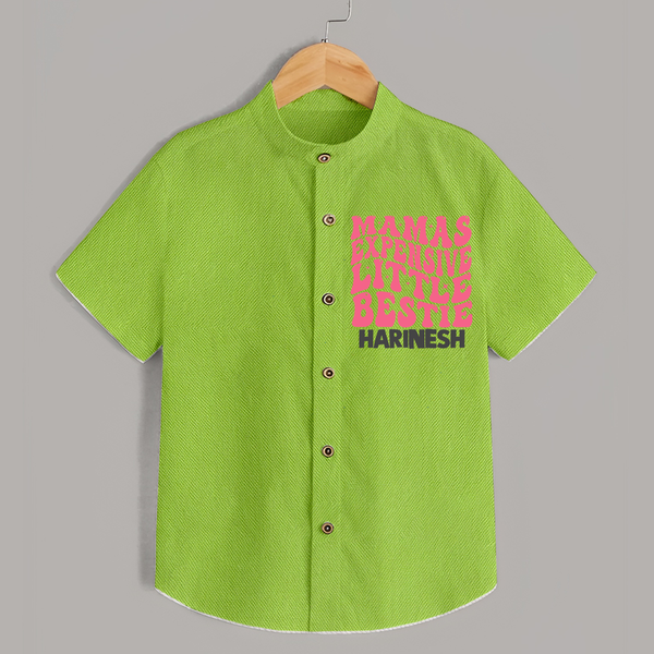 Mama's Expensive Little Bestie Shirt | Custom Name Baby Shirt for Mama's Darling - LIME GREEN - 0 - 6 Months Old (Chest 23")